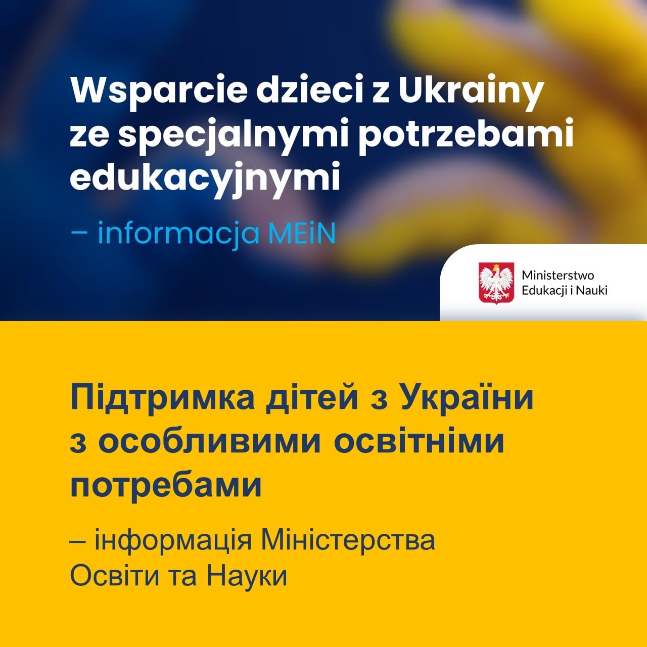Wsparcie dzieci z Ukrainy ze specjalnymi potrzebami edukacyjnymi – informacja MEiN - Obrazek 1